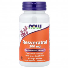 Ресвератрол Now Resveratrol 200мг 120к